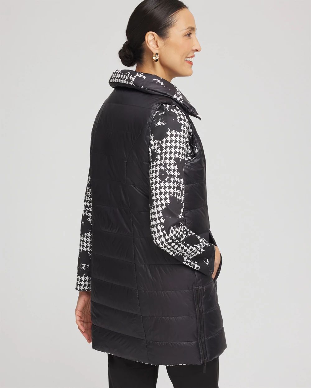 Zenergy® Houndstooth Reversible Vest | Chico's Zenergy® Houndstooth Reversible Vest | Chico's